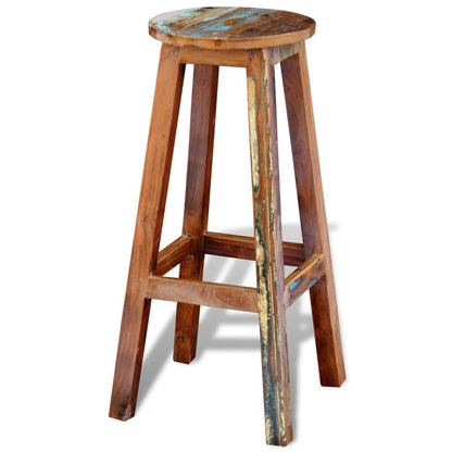 Taburete De Bar Madera Maciza Reciclada_0