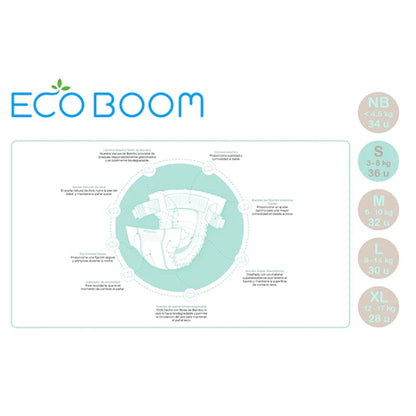 Fralda de Bambu Pure Premium ECO BOOM T2/S (3 a 8 kg) 36 unidades