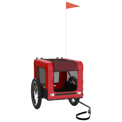 Remolque De Bicicleta Mascotas Hierro Tela Oxford Rojo Negro_2