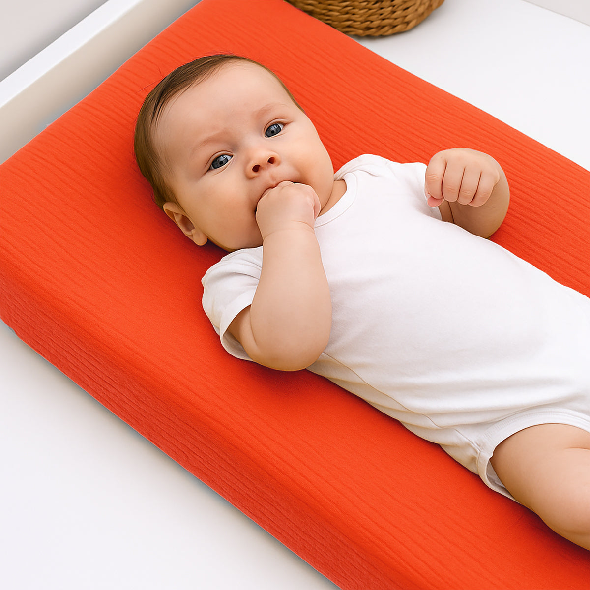 Funda De Colchón Para Cambiador En Algodón Bio Fresa_1