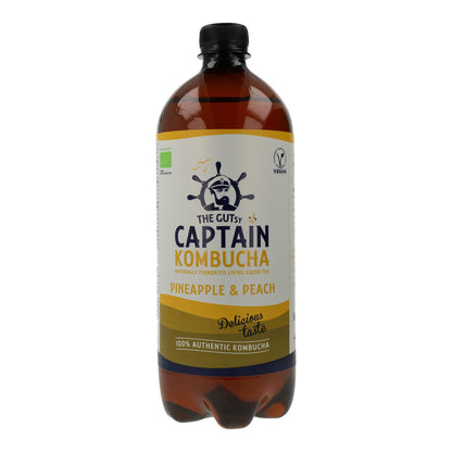 Captain Kombucha Kombucha Biológico de Ananás e Pêssego 1 L
