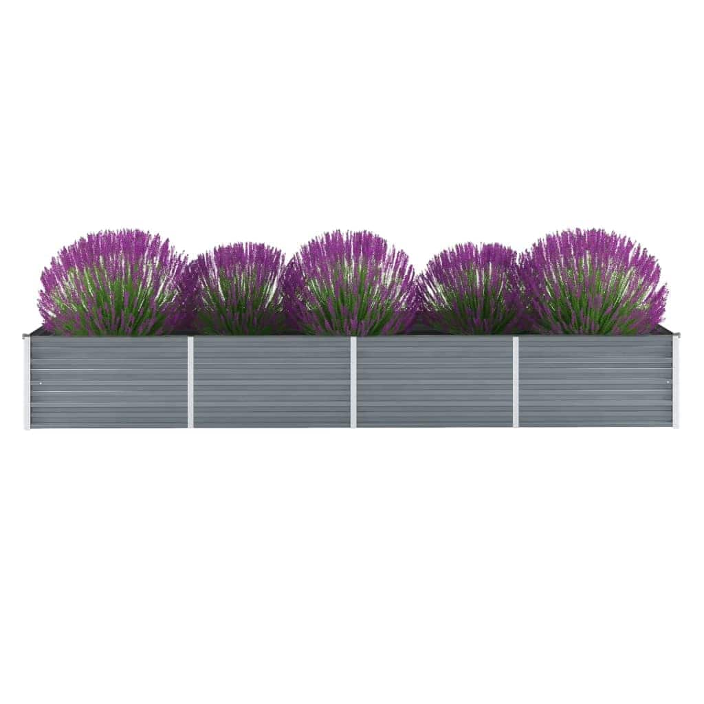 Arriate De Jardín De Acero Galvanizado Gris 320x80x45 Cm_1