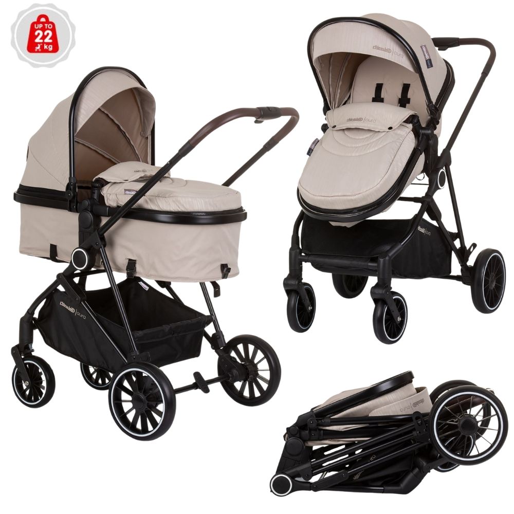 Carrito De Bebé Duo Convertible Aura Hasta 22 Kg Macadamia_0