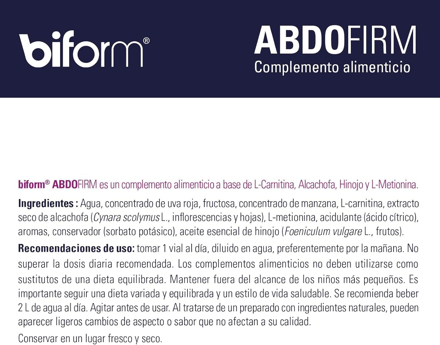 Biform Abdofirm 14 Viales BIFORM 140g