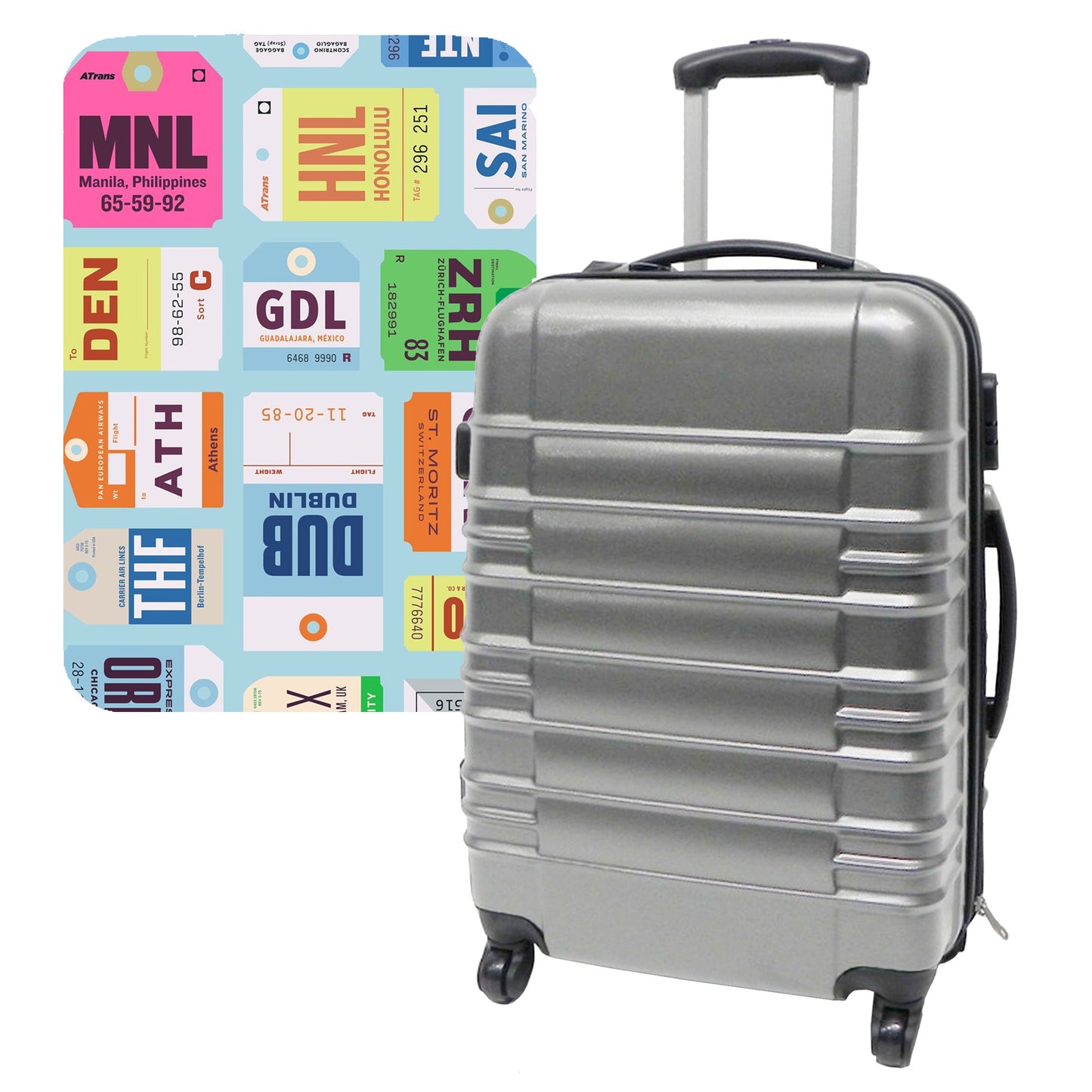 Set De Maleta 64x45x28cm Con Funda Protectora'city Plates'_0