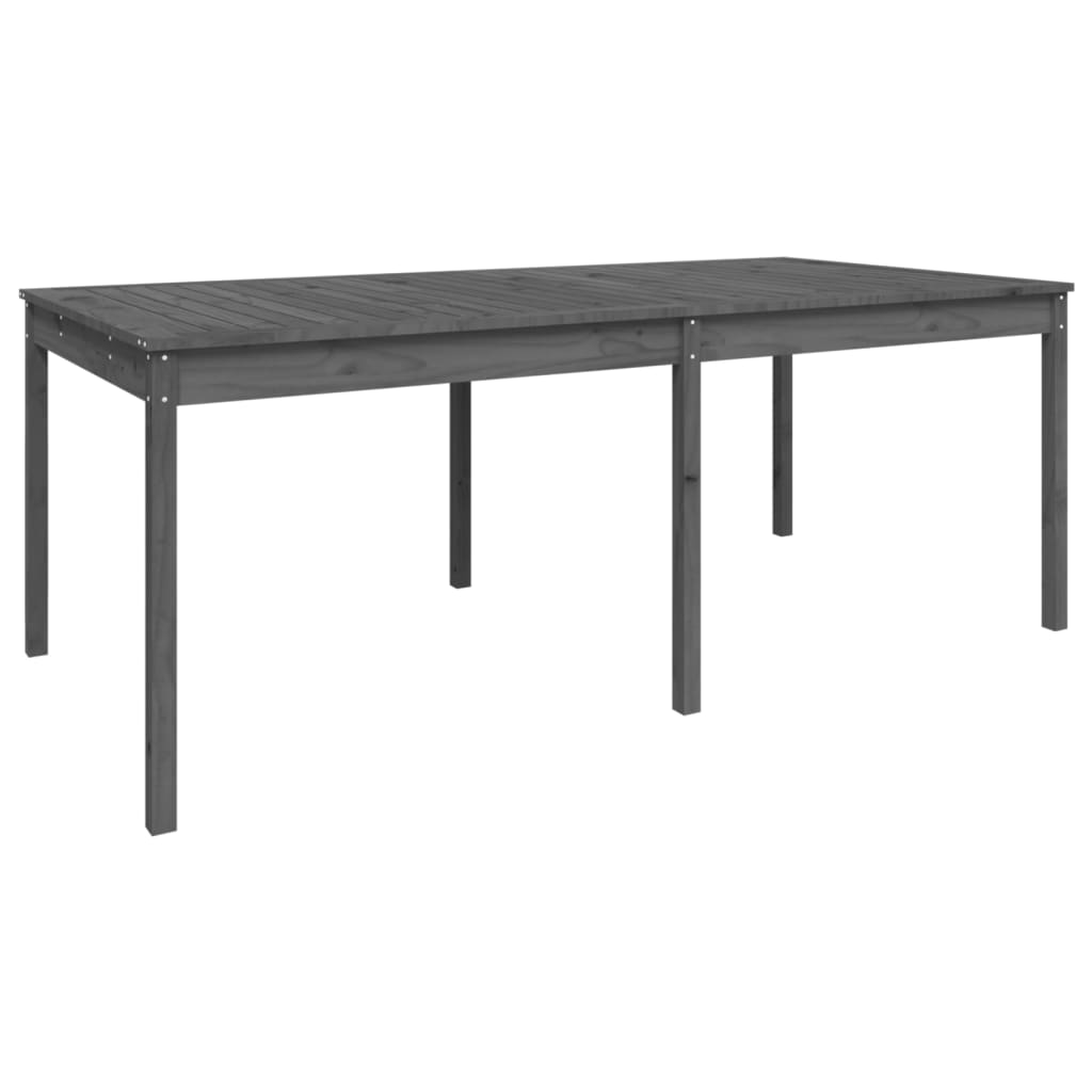 Juego De Comedor De Jardín 11 Piezas Madera Maciza Pino Gris / Vetonek_2