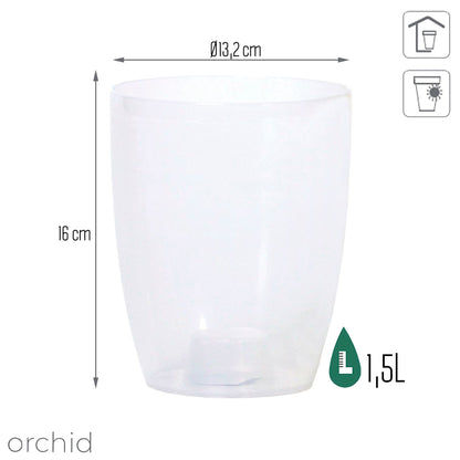 Maceta Coubi Orchid 1,5l., Dimensiones (mm) 132x132x160, Color Transparente_2