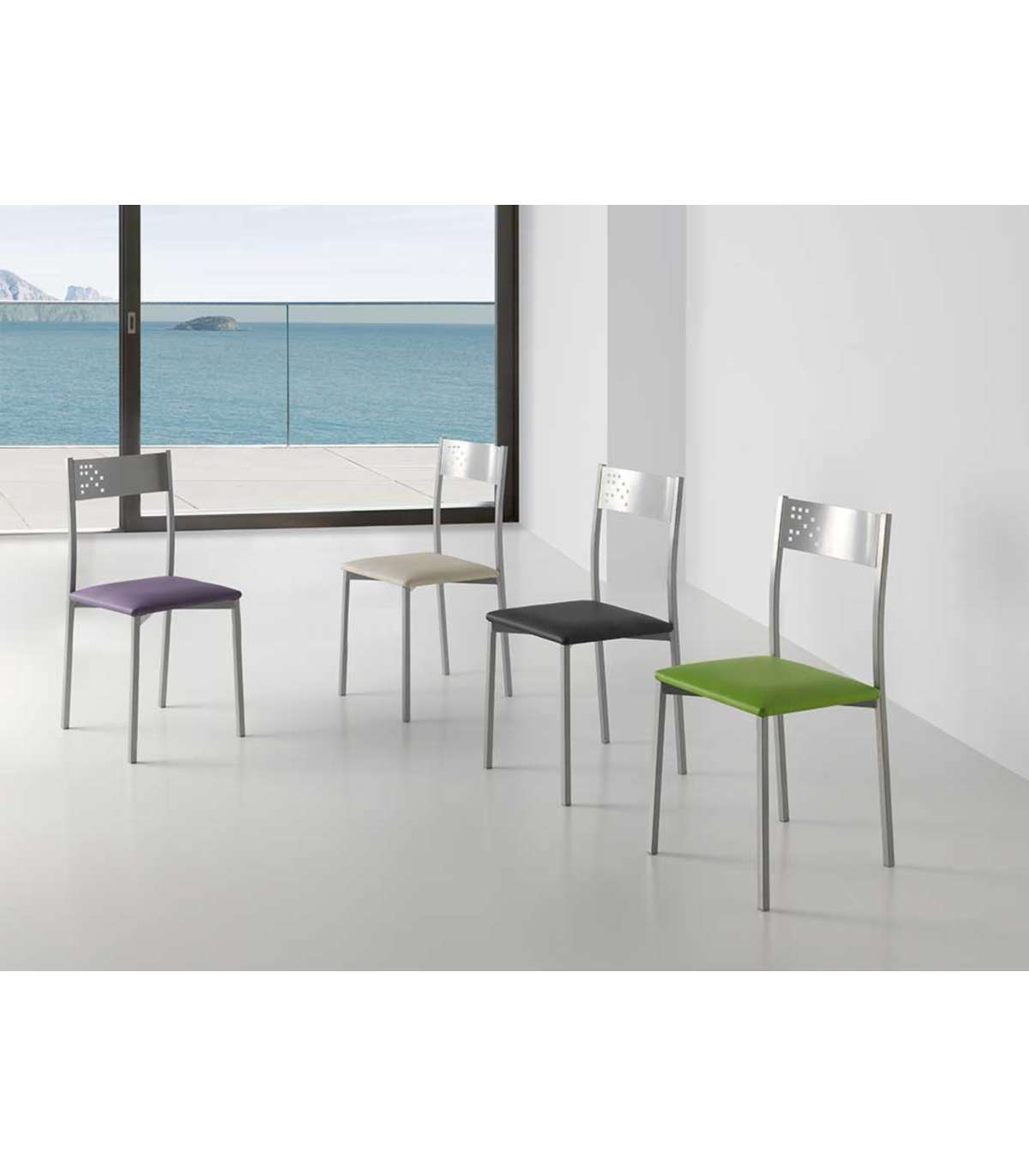Pack De 4 Sillas Rocío Tapizado En Polipiel Blanco, 41 X 47 X 86 Cm (largo X Ancho X Alto_5