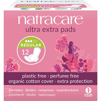 Natracare Absorventes Ultra Extra Normal com Bio Wings 12 Unidades