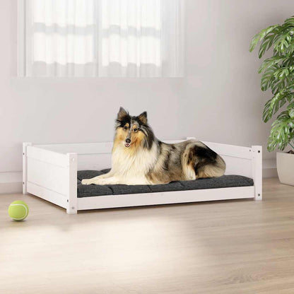Vidaxl Cama Para Perros Madera Maciza De Pino Blanco 95,5x65,5x28 Cm_1