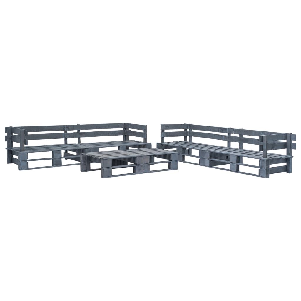 Vidaxl Set De Muebles De Palets Para Jardín 6 Piezas Madera Gris_0