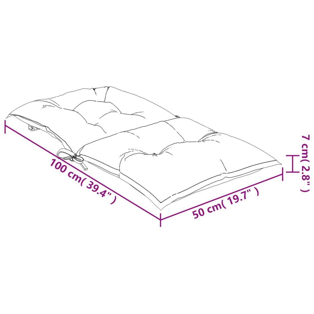 Vidaxl Cojín Silla Jardín Respaldo Bajo 4 Uds Tela Crema 100x50x7 Cm_2