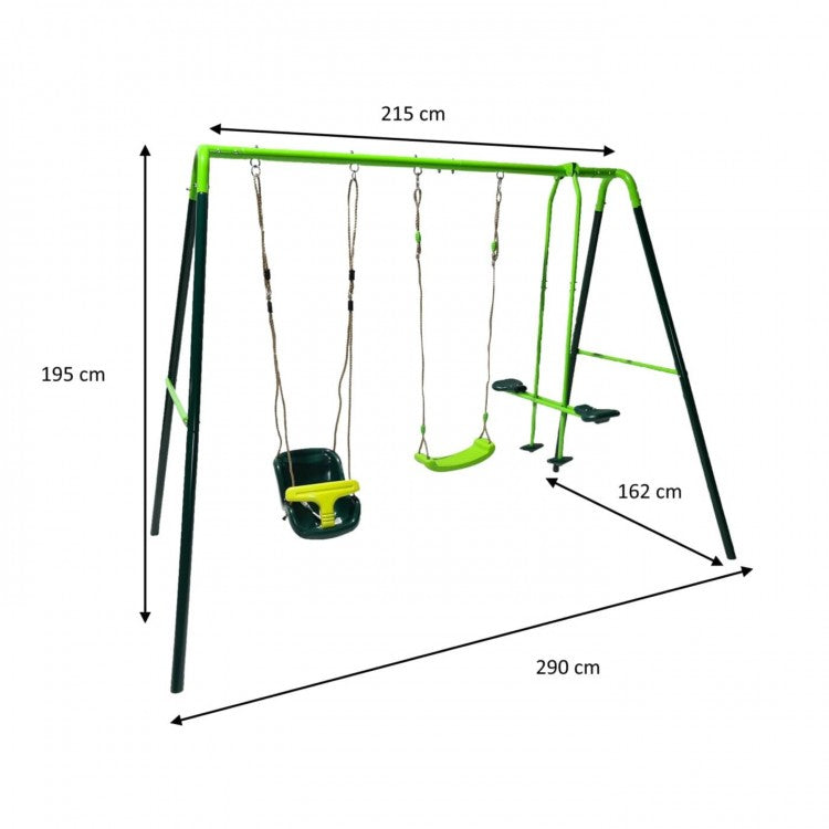 Columpio Triple Metalico Masgames Gingo + Asiento Bebe._2