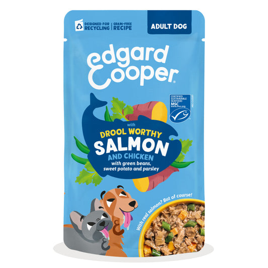 Guiso de salmón y pollo para perro Edgard & Cooper 150 g