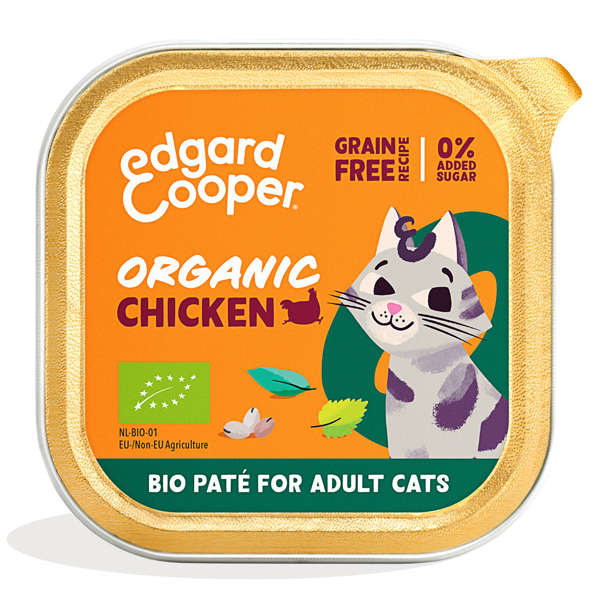Paté ecológico de pollo para gato adulto Edgard & Cooper 85 g