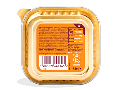 Paté ecológico de pollo para gato adulto Edgard &amp; Cooper 85 g