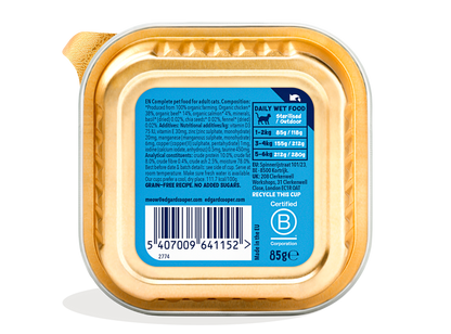 Paté ecológico de salmón y pollo para gato adulto Edgard &amp; Cooper 85 g