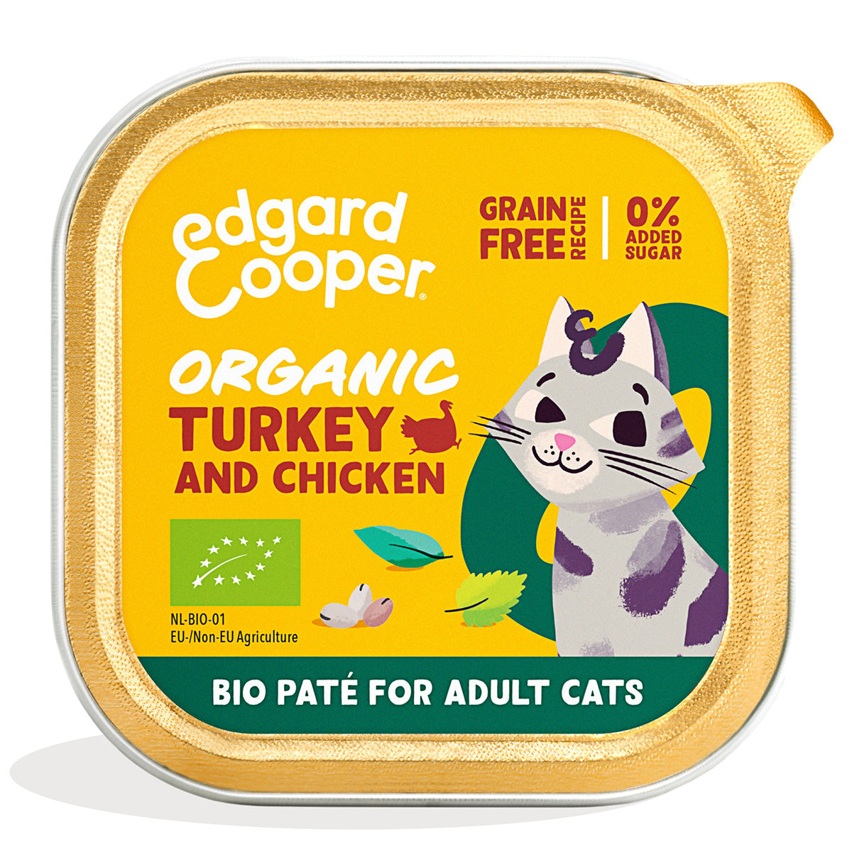 Paté ecológico de pavo para gato adulto Edgard & Cooper 85 g