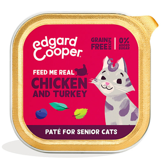 Paté de pollo y pavo para gato senior Edgard & Cooper 85 g
