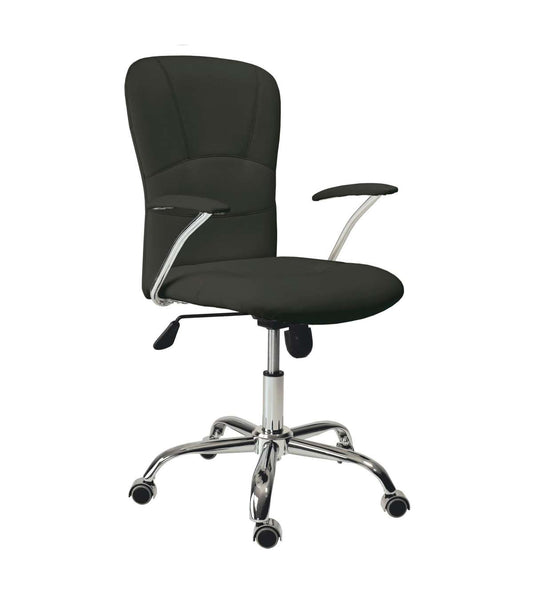 Sillón Despacho Giratorio Maggie Tapizada En Símil Piel Negro, 56 Cm(ancho) 98.5/107.5 Cm(altura) 59 Cm(fondo)_0