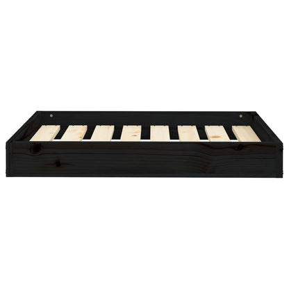 Cama Para Perros Madera Maciza De Pino Negro 71,5x54x9 Cm / Vetonek_3