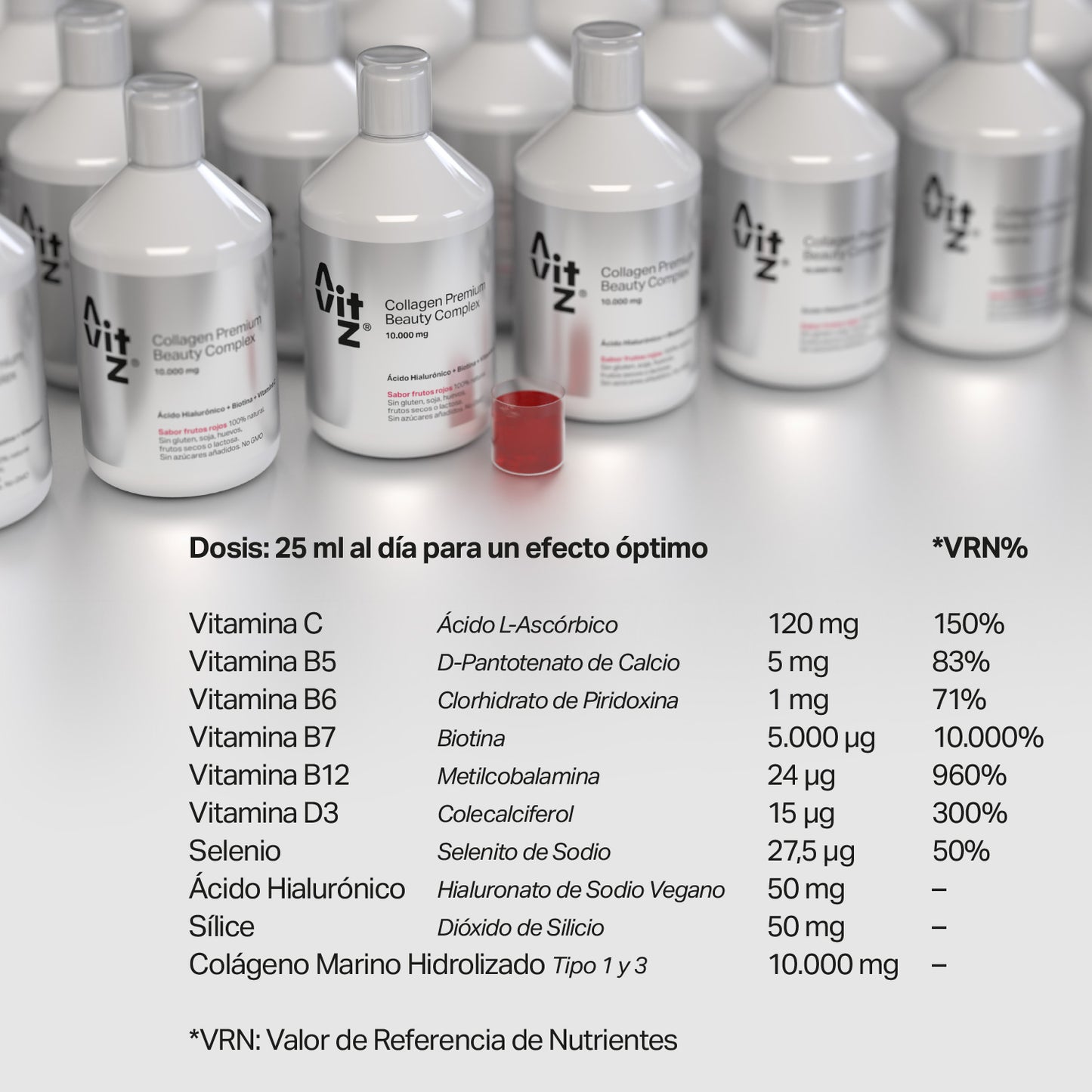 Colágeno Marino Avitz 10.000 mg Líquido 500 ml con Ácido Hialurónico, Biotina y Vitamina C – Beauty Complex_3