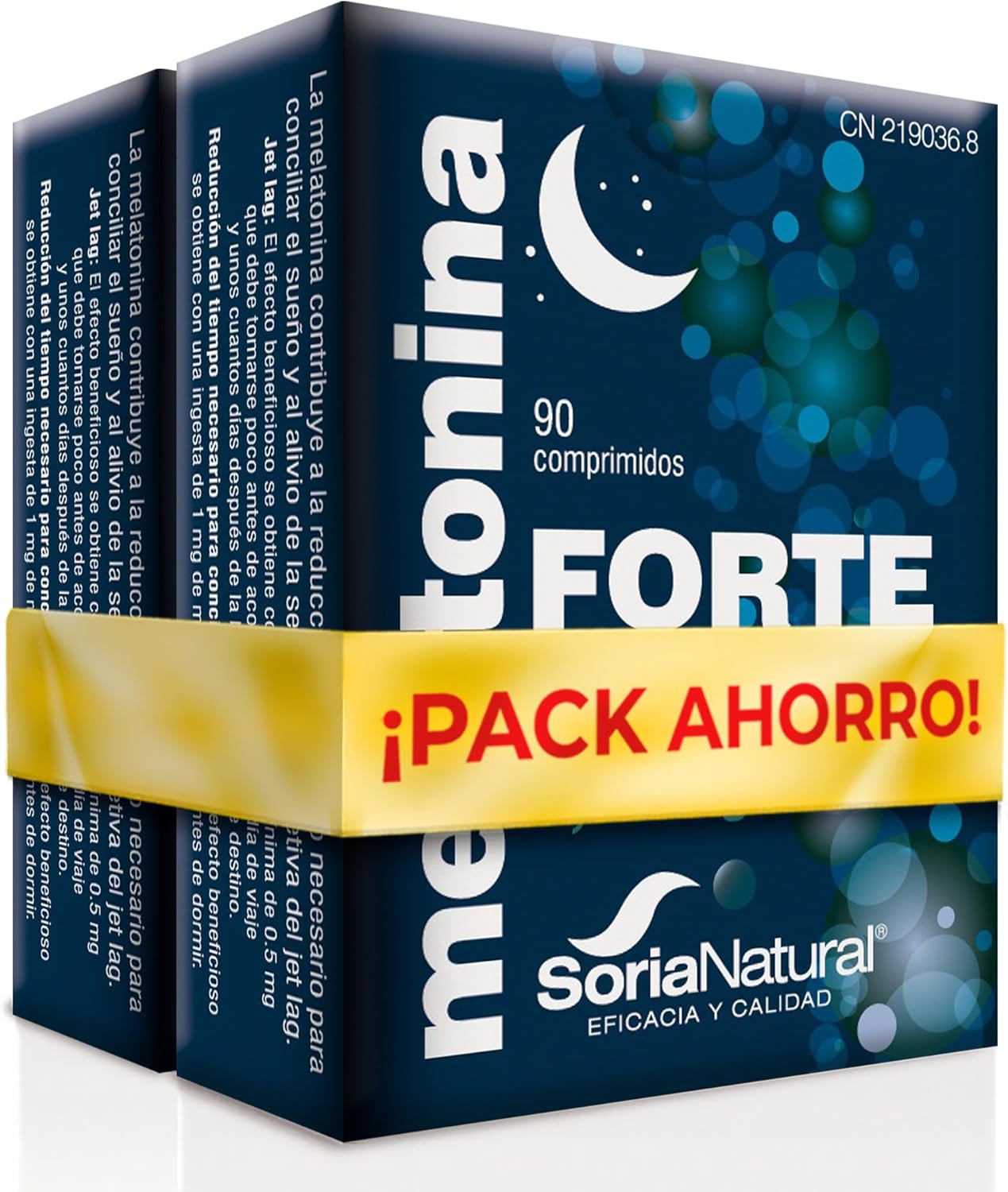 Embalagem de 2 Melatonina 100% Pura da Soria Natural, 90 Comprimidos