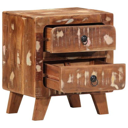 Mesita De Noche 40x32x46 Cm Madera Maciza Reciclada_3