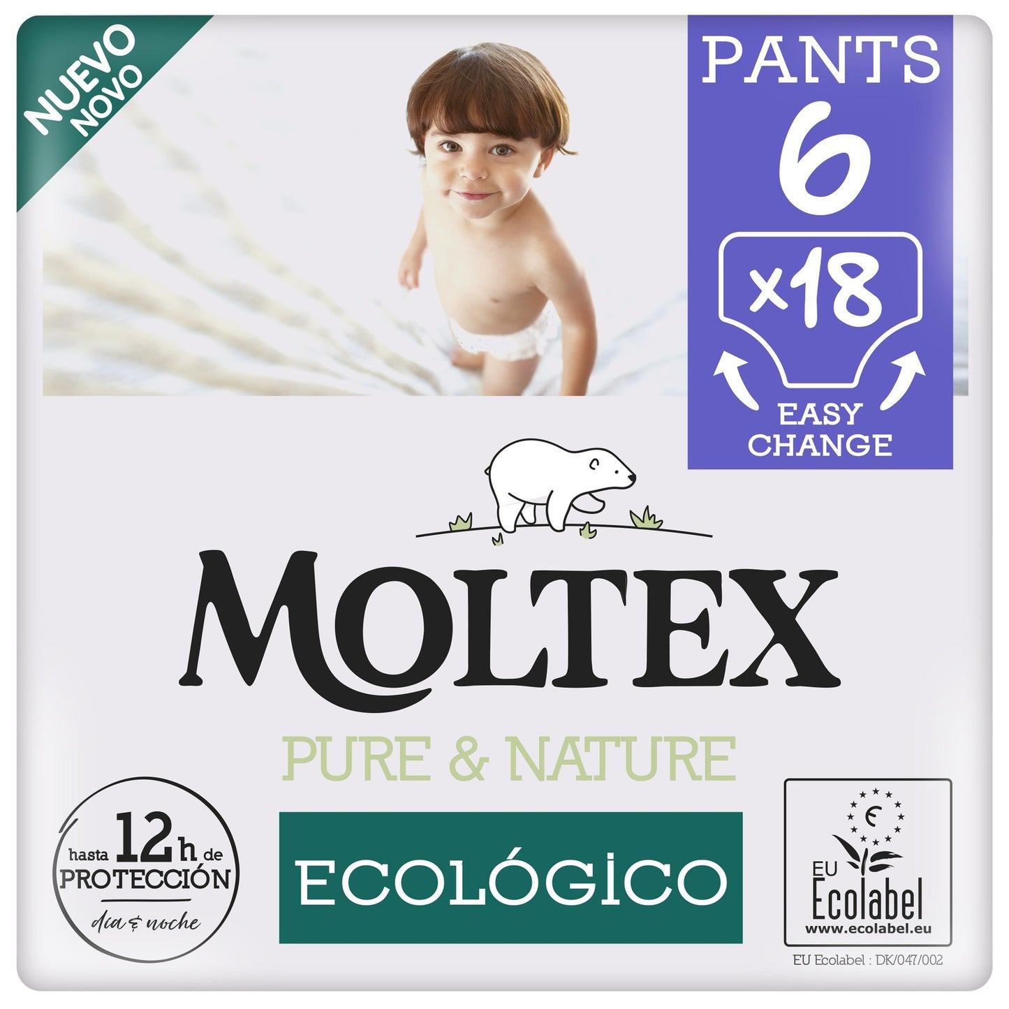 Calça Moltex Pure &amp; Nature T6 (+14 kg), 18 unidades