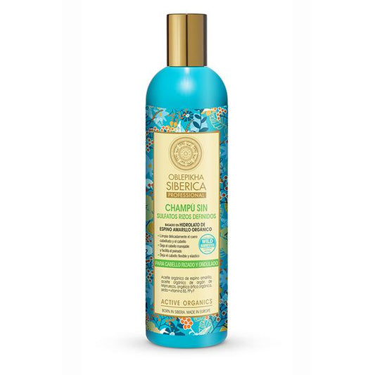 Champô Oblepikha Natura Siberica sem hidrolato de espinheiro e sem sulfafos 400 ml
