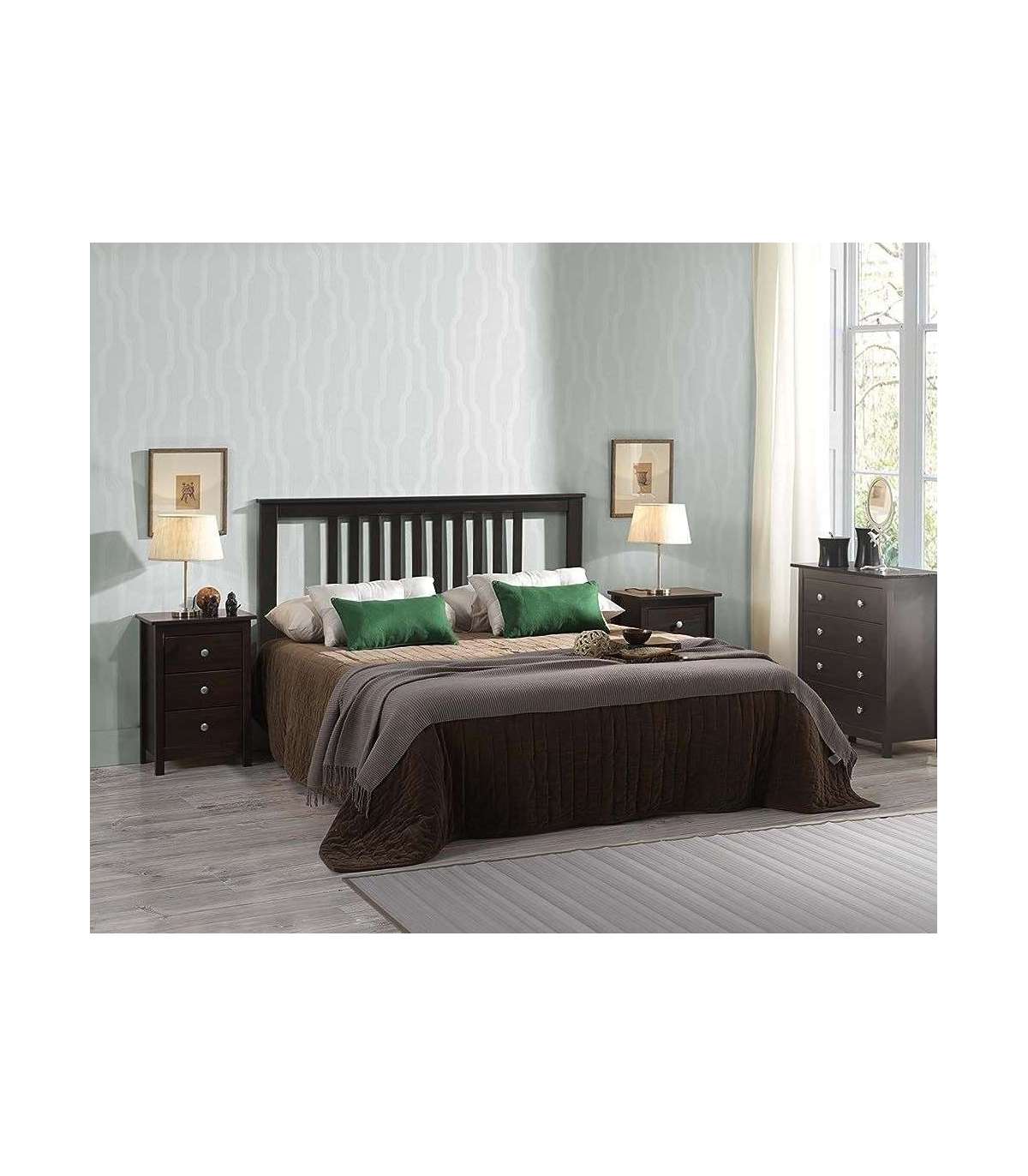 Mesita 3 Cajones Dormitorio Juvenil Madera Maciza Color Wengue. 63 Cm(alto)43 Cm(ancho)35_2