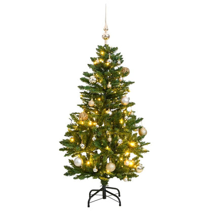 Vidaxl Árbol De Navidad Artificial Con Bisagras 150 Led Y Bolas 150 Cm_0