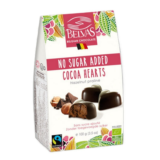 Bombones Corazones Cacao Bio Sin Azucar Belvas 100 g