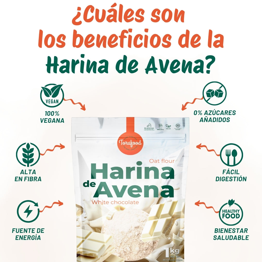 Harina De Avena Sabor Chocolate Blanco 1kg Torafood_2