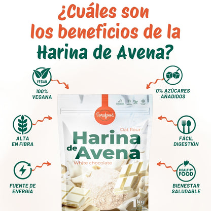 Harina De Avena Sabor Chocolate Blanco 1kg Torafood_2