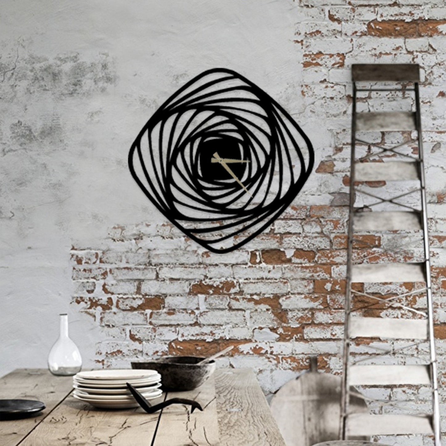 Reloj De Pared Metal Estilo Flor_1