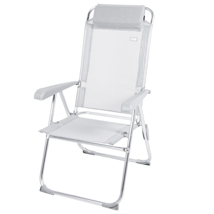Silla Plegable Camping Antivuelco Y Multiposición Gris C/cojín Aktive_0
