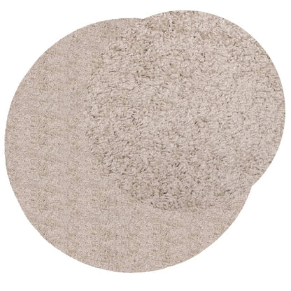 Alfombra Peluda De Pelo Largo Moderna Pamplona Beige Ø 160 Cm / Vetonek_0