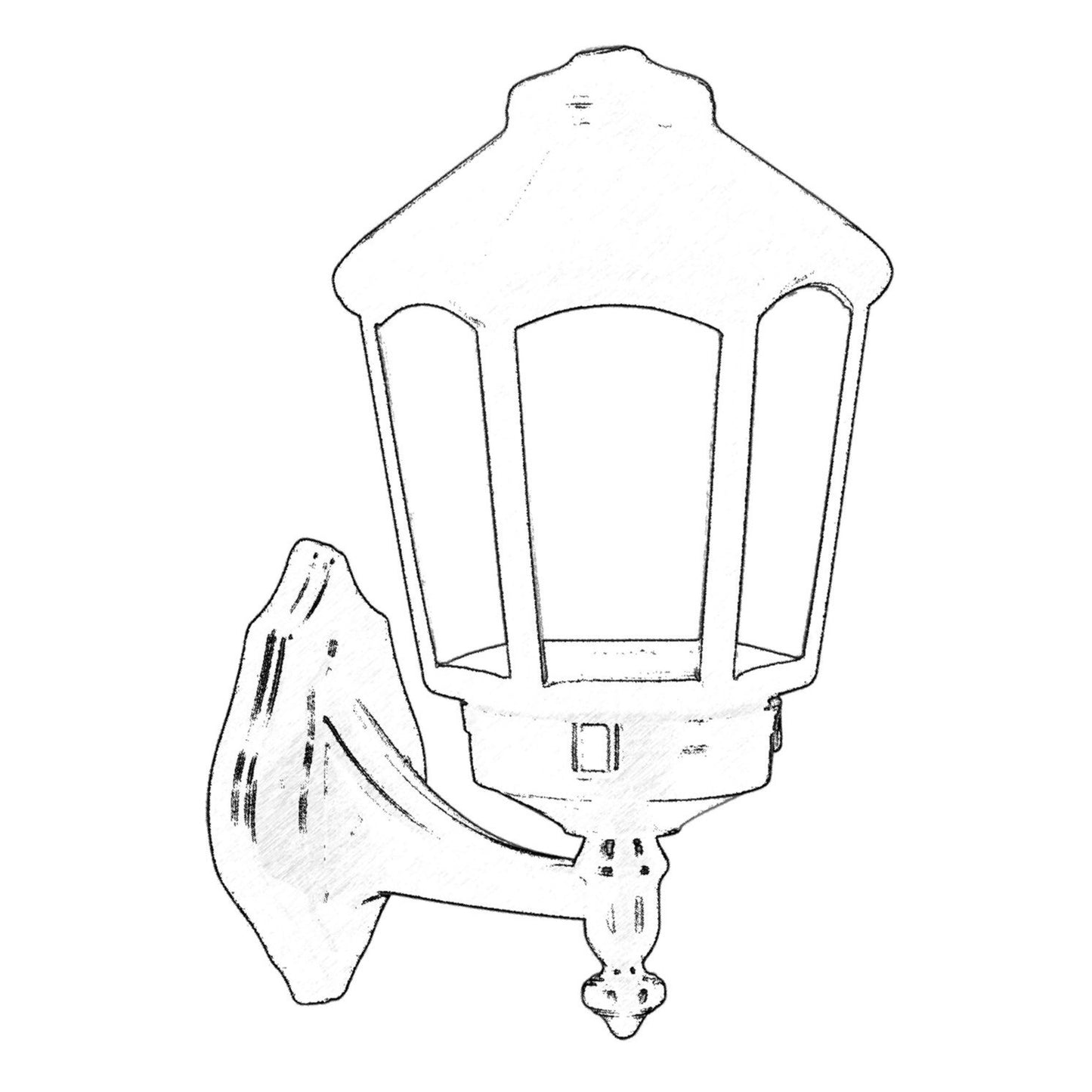 Aplique De Pared Para Exterior, Abs , Negro, 25x20x43, Casquillo E 27 Max 60 W