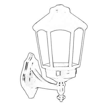 Aplique De Pared Para Exterior, Abs , Negro, 25x20x43, Casquillo E 27 Max 60 W