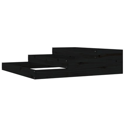 Jardinera Madera Maciza De Pino Negro 107x107x27 Cm_0