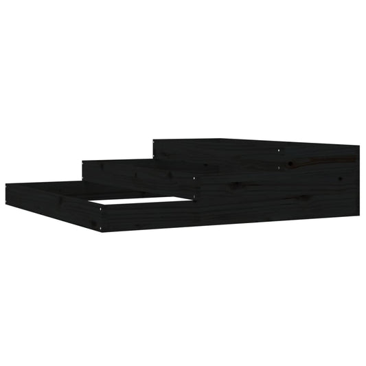 Jardinera Madera Maciza De Pino Negro 107x107x27 Cm_0