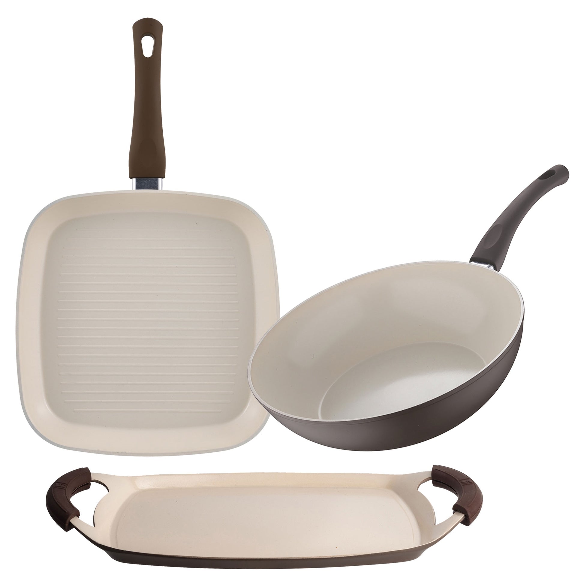 Juego De Asador + Wok + Sartén Asador En Aluminio Forjado De La Colección 'natur'_0