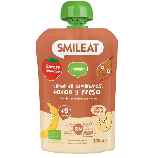 Smileat Amêndoa Biológica, Cacau e Morango, 100g