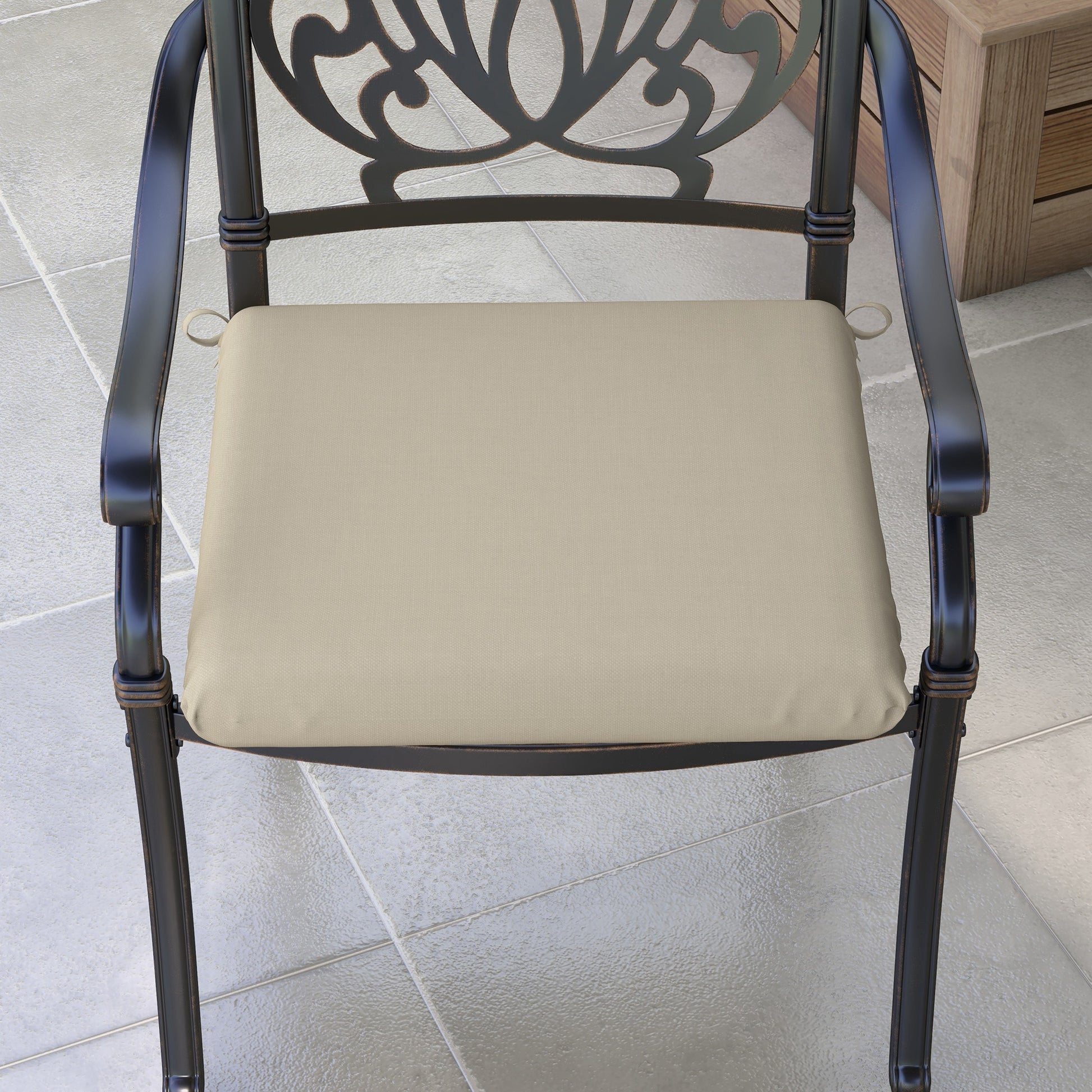 Outsunny Conjunto De Cojines Para Sillas De Comedor 47x47x7 Cm Beige_3