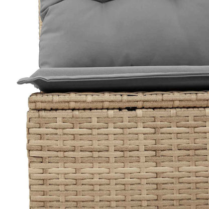 Set Sofás Jardín Y Cojines 11 Pzas Ratán Sintético Acacia Beige / Vetonek_2