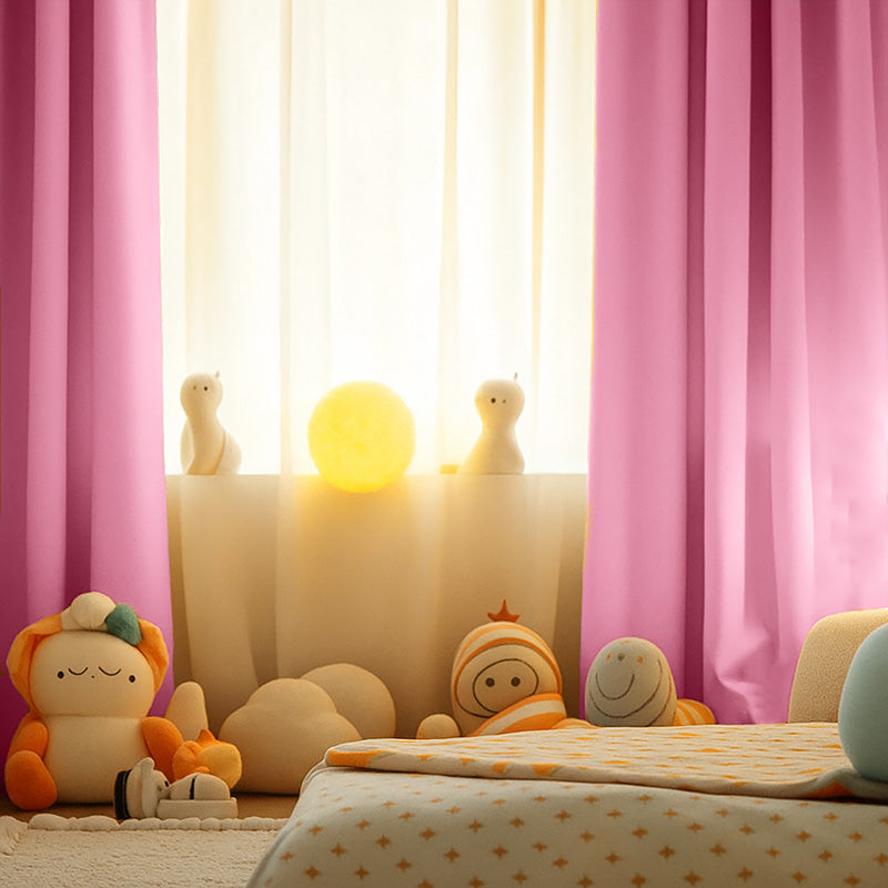 Cortinas De Gasa De Algodón Orgánico Color Rosa Para Bebé_3