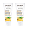 Embalagem de 2 dentífricos em gel especiais para crianças Weleda 50 ml