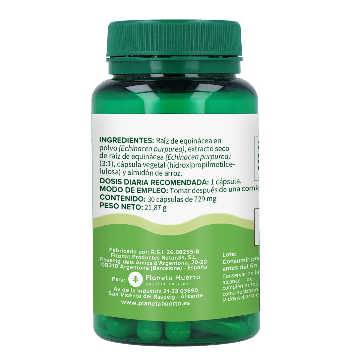 Equinácea Planeta Huerto 30 cápsulas vegetais