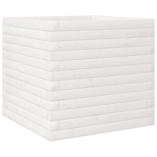 Jardinera Madera Maciza De Pino Blanco 50x50x45,5 Cm_0